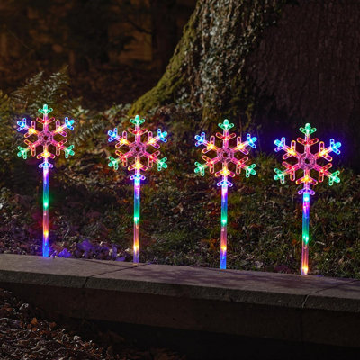 Battery operated snowflake lights with deals timer