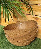 4 x Natural Coco Hanging Basket Liner Cupped Shaped Coco Liner for a 14 Inch Hanging Basket