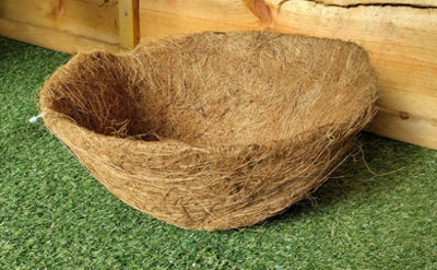4 x Natural Coco Hanging Basket Liner Cupped Shaped Coco Liner for a 14 ...