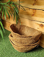 4 x Natural Coco Hanging Basket Liner Cupped Shaped Coco Liner for a 16 Inch Basket