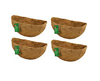 4 x Natural Coco Wall Basket Liner Pre-moulded for a 14 Inch Wall Basket