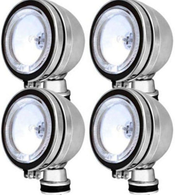4 X New Clear White Halogen Car Light Spotlights 4 Inch Fog Spot Lights