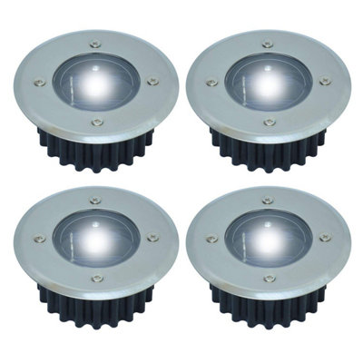 4 X Round LED solar lamps - Waterproof DECK LIGHT - easy to install - without cables - super bright LED lamps - Solar powered