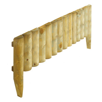4 x Rowlinson Easy Fix Border Wooden Garden Fence Path Grass Lawn Edging 12 Inch