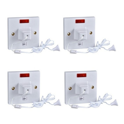 4 x Schneider GSWPULL50N Shower Ceiling Pull Switch with Neon ...