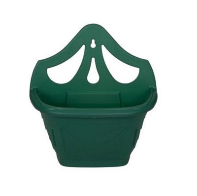 4 x Small 31cm Venetian Wall Planter Basket Garden Pot Plastic Green Colour