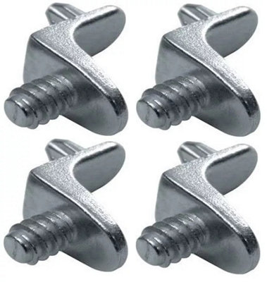 4 x Small Metal Shelf Bracket for Wood Shelves Support Kitchen Cabinet Wardrobe