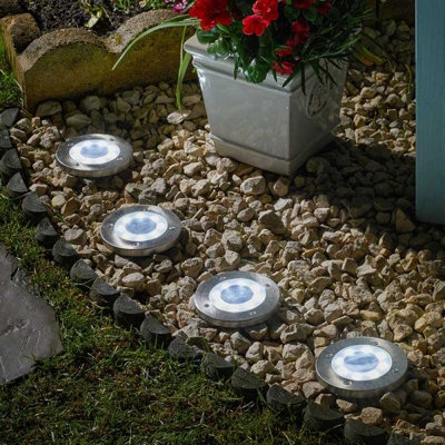 4 x Smart Garden Super Bright Solar Decking Path Border Entrance Up Lights