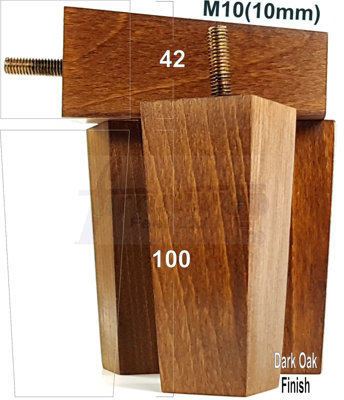 4 x SOLID WOOD FURNITURE FEET 100mm HIGH REPLACEMENT FURNITURE LEGS