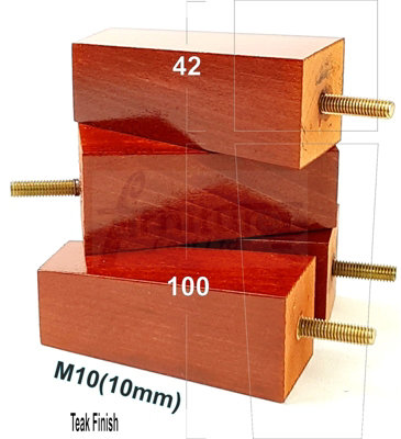 4 x SOLID WOOD FURNITURE FEET 100mm HIGH REPLACEMENT FURNITURE LEGS SOFAS CHAIRS STOOLS M10 Teak