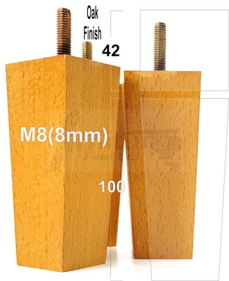 4 x SOLID WOOD FURNITURE FEET 100mm HIGH REPLACEMENT FURNITURE LEGS
