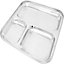 4 X Stainless Steel Pav Bhaji Plate 3 Compartments Food Lunch Dinner Tray Dish