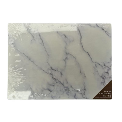 4 X Tempered Glass Placemats Marble 30x20 DIY at B&Q