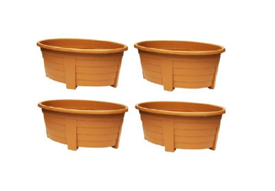 4 x Terracotta Oval Planter Trough 55cm