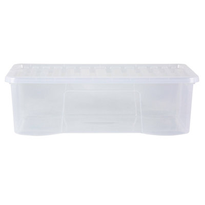 4 x Wham Crystal 62L Stackable Plastic Storage Box & Lid Clear - 3