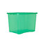 4 x Wham Crystal 80L Stackable Plastic Storage Box & Lid Tint Leprechaun Green