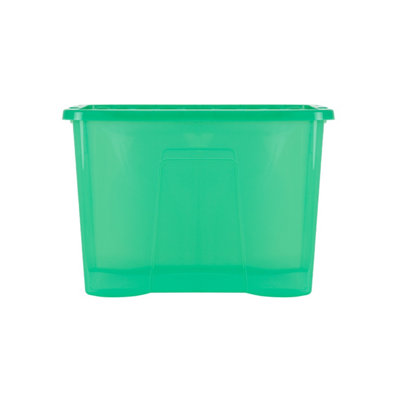 4 x Wham Crystal 80L Stackable Plastic Storage Box & Lid Tint Leprechaun Green - 3