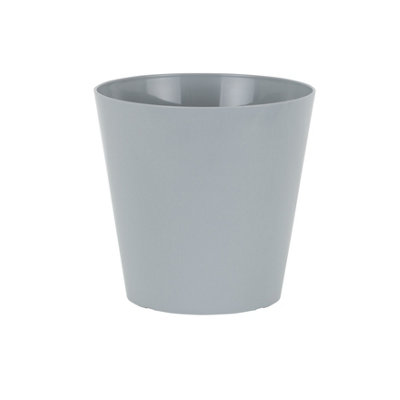 4 x Wham Studio 21cm Round Plastic Planter Cool Grey