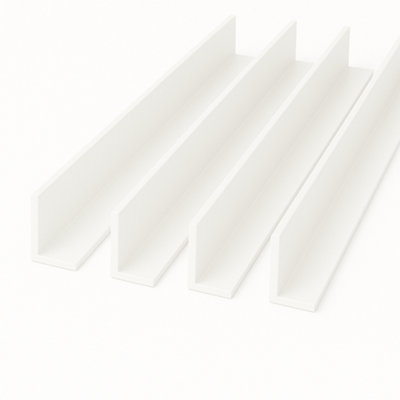 4 x White 1 Metre UPVC Plastic Rigid Angle 70 x 30mm Corner Cover Trim ...