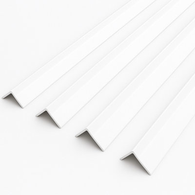 4 x White Rigid Angle 100mm x 100mm x 1 Metre
