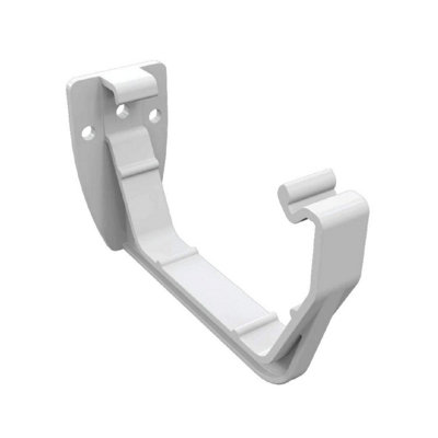 4 X WHITE SQUARE FASCIA GUTTER BRACKETS, FREEFLOW 114MM RAIN WATER