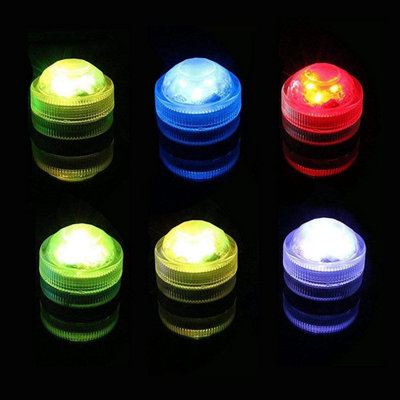 4 x Wireless LED Colour Changing Lights with 3 RGB LEDs & Remote Control,  Battery Powered