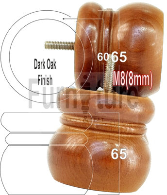 4 x WOODEN BUN FEET REPLACEMENT FURNITURE LEGS 60mm HIGH SOFAS CHAIRS