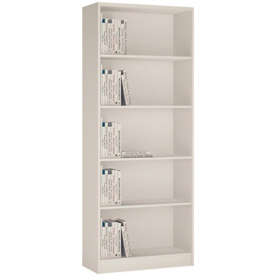 4 You Tall Wide Bookcase in Pearl White