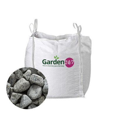 40-100mm Silver/Grey Round & Oval Cobbles - Premium Aggregate Bulk Bag ...