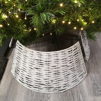 40/58cm Samuel Alexander KD Willow Christmas Tree Skirt Wicker Rattan- Medium Light Grey - 4