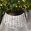 40/58cm Samuel Alexander KD Willow Christmas Tree Skirt Wicker Rattan- Medium Light Grey