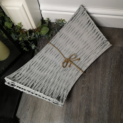 40/58cm Samuel Alexander KD Willow Christmas Tree Skirt Wicker Rattan- Medium Light Grey - 5