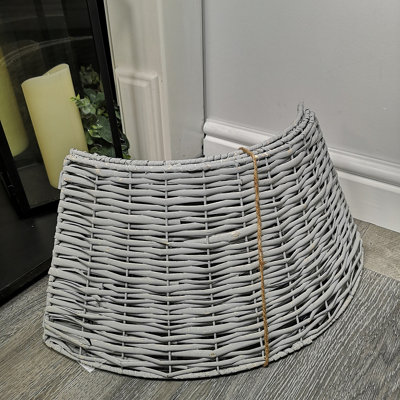 40/58cm Samuel Alexander KD Willow Christmas Tree Skirt Wicker Rattan- Medium Light Grey - 7