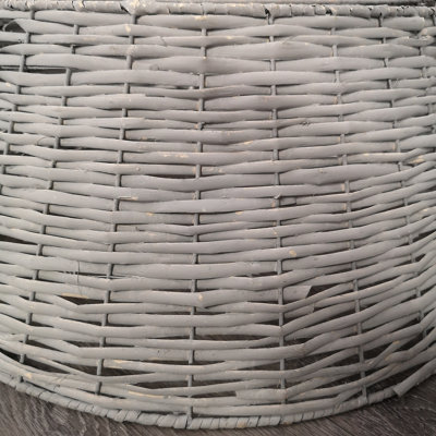 40/58cm Samuel Alexander KD Willow Christmas Tree Skirt Wicker Rattan- Medium Light Grey - 9