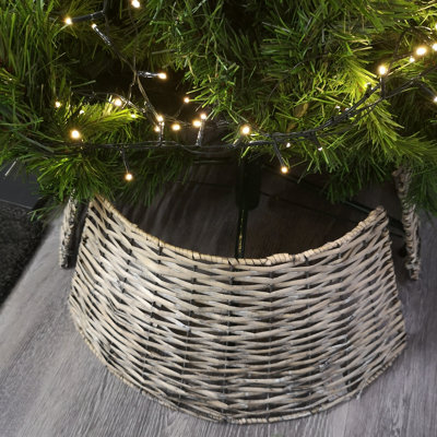 40/58cm Samuel Alexander KD Willow Christmas Tree Skirt Wicker Rattan- Medium Natural - 3