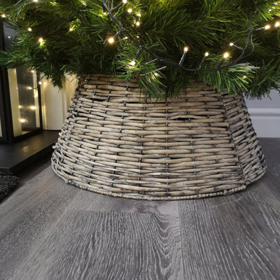 40/58cm Samuel Alexander KD Willow Christmas Tree Skirt Wicker Rattan- Medium Natural - 4