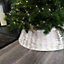 40/58cm Samuel Alexander KD Willow Christmas Tree Skirt Wicker Rattan- Medium White Wash