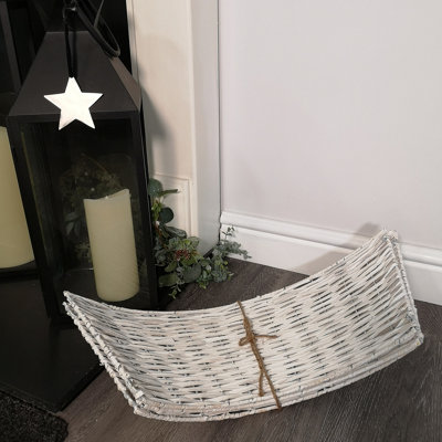 40/58cm Samuel Alexander KD Willow Christmas Tree Skirt Wicker Rattan- Medium White Wash - 6