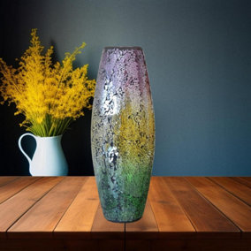 40 Cm Crackle Flowers Vase Tabletop Vases For Home Decorations(Green Multi)