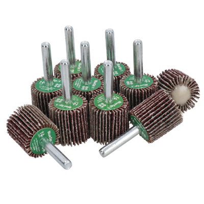 40 Grit 25mm Flap Wheel Disc Abrasive Sanding Pads For Drills 6mm Shank