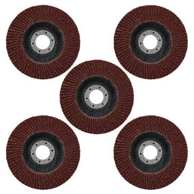 40 Grit Flap Discs Sanding Grinding Rust Removing For 4-1/2" Angle Grinders 5pc