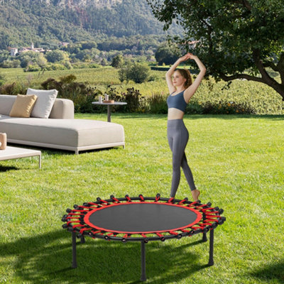 40 Inch Black Red Round Garden Trampoline Fitness Trampoline for Kids and Adults