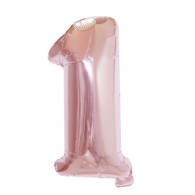 40 Inch Self-Inflating Foil Balloons 1 Number Balloons for Birthdays ...