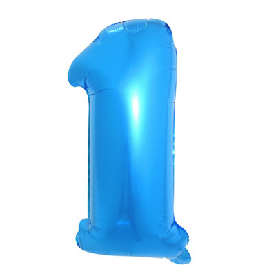 40 Inch Self-Inflating Foil Balloons 1 Number Balloons for Birthdays ...