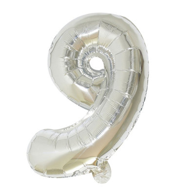 40 Inch Self-Inflating Foil Balloons 9 Number Balloons for Birthdays ...
