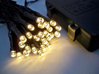 40 LED Indoor Battery String Lights 4M Length Party Fairy Christmas / Warm White / Black Cable