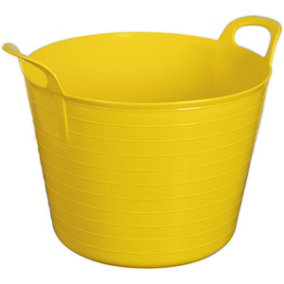 40 Litre Heavy Duty Flexi Tub - Strong Carry Handles - 340mm Dia Base - Yellow