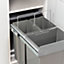 40 Litre Pull Out Under Counter Kitchen Waste Recycling Bin for 400mm Cabinet Hinged Door Base Mounted