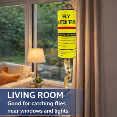 40 Pack Sticky Fly Paper Strips Non Toxic Fly Catchers for Home Kitchen ...