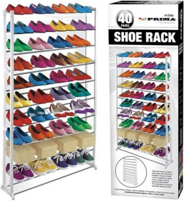 10 Tier Shoe Tower Rack DIY Space Saving Storage Organizer 30 Pairs Shoes